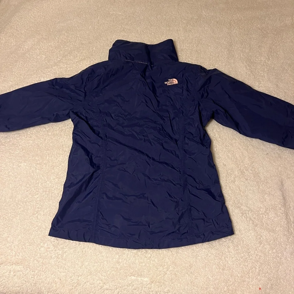 The North Face Blue Jacket with Pink Logo - Picture 2 of 4